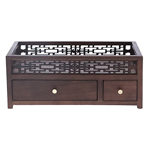 YIZISECCE Caja de almacenamiento de madera, para estante de té, caja de té retro, organizador de artículos diversos de escritorio, para adornos de joyería, solución de almacenamiento de artículos