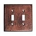 Monarch Pure Copper Hammered Double Switch Wall Plate / Switch Plate