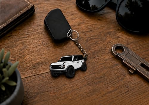 Image of Bronco Keychain Accessories 4 door key chain Fob Cover Cool Mods compatible with Ford Bronco 2022 2023 2024