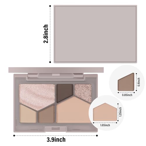 Boobeen 6 Colors Nude Eyeshadow Palette, Matte Shimmer Eyeshadow Makeup Palette for Neutral Smokey Bronze Eye Makeup - Image 7