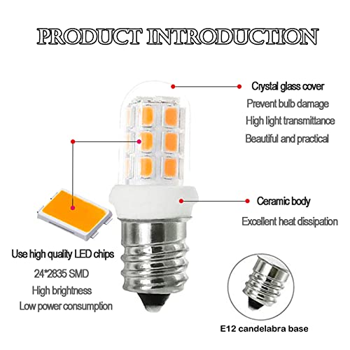 Zssxoled C7 E12 Led Bulbs Salt Lamp Light Bulb Replacement For 15W Himalayan Salt Lamps, Night Light Bulbs, Chandeliers, C7 Led Bulbs, 3000K 2Pack #TOP3