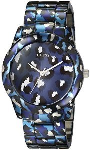 [�Q�X] MODEL NO.u0425l1 Women's U0425L1 Iconic Blue Watch with Animal Print Bracelet & Dial �u���[ �A�j�}���v�����g ���� ���f�B�[�X �r���v[���s�A���i]