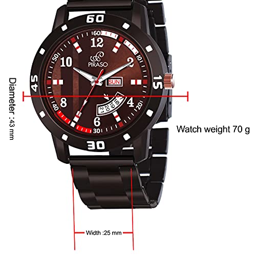 Image of Piraso Analog Brown Dial Men's Watch - 2051-BROWN-CK