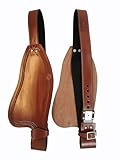 Generic Saddle FENDERS Western Roping Ranch Barrel Racing Trail Pleasure Tooled Rough Out Leather Replacement TACK Repair Pair (Sea Shell Tooled Border), Adult, Black , Brown , Tan