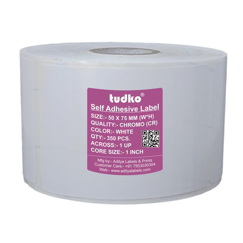 50 mm X 75 mm Self Adhesive Label (White)