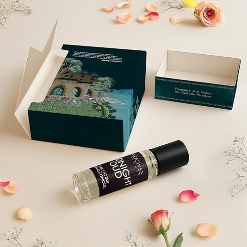 Image of Midnight Oud Attar | Non-Alcoholic Perfume Oil Roll on | Luxury Attar | Musky, Woody & Floral Perfume | Premium and Long lasting | 6 ml (Midnight Oud)