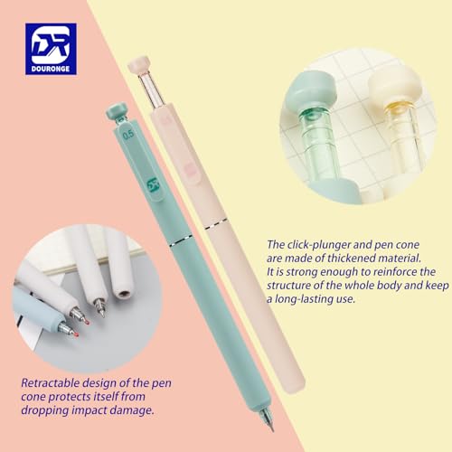 Gel Pens, Extra Smooth Black Ink Pen, 12 Pcs 0.5mm Fine Point Writing Pen for Journaling Note Taking, Quick Drying Retractable Pen, Cute Aesthetic Stationery School Office Supplies Gift for Women — view 2