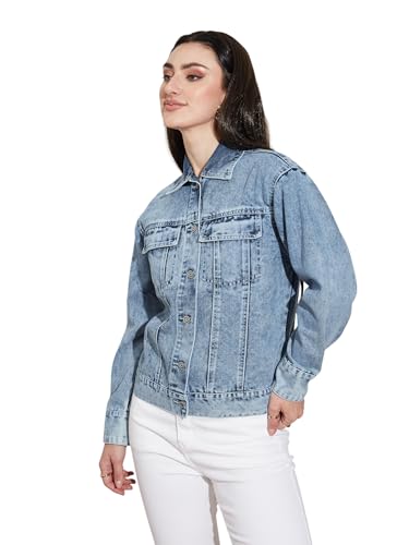 Veste en jean classique Miss Chase pour femme avec col et manches longues