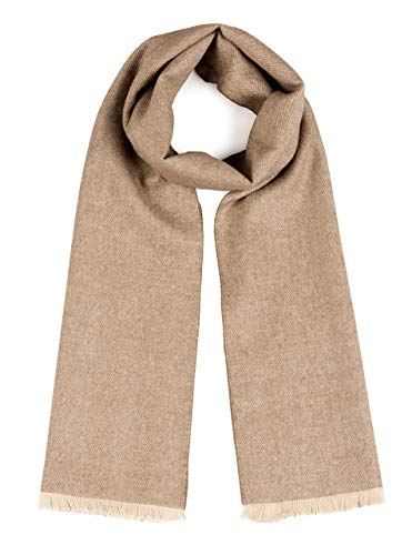 Lagom Alpaca Scarf -100% Baby Alpaca Wool - Micro Chevron with Eyelash Fringe Edge - Unisex