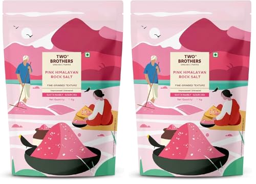 Image of Two Brothers Organic Farms Pink Himalayan Rock Salt (1KG) Naturally Rich in Minerals | Unprocessed, Additive-Free Salt Packed with Iron, Copper, Zinc & Manganese | A Healthier Alternative for Cooking