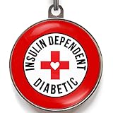 Insulin Dependent Diabetic Dog Tag – Add Your Info to The Back – Medical Alert Pet ID – Custom Double-Sided Tag – Waterproof & Durable – 2 Sizes – 36 Colors