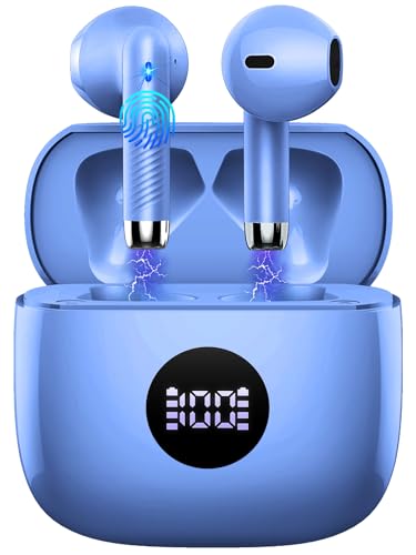 Wireless Earbuds, Bluetooth 5.3 Ear Buds LED Power Display Headphones Bass Stereo, Bluetooth Earbuds in-Ear Noise Cancelling Mic, 40H Playback Mini Case IP7 Waterproof Sports Earphones for Android iOS