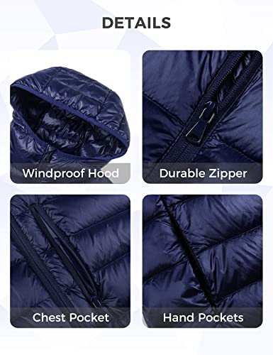 Wantdo Men's Light Down Jacket Lightweight Bubble Coat For Travel (Navy, Medium) #TOP4