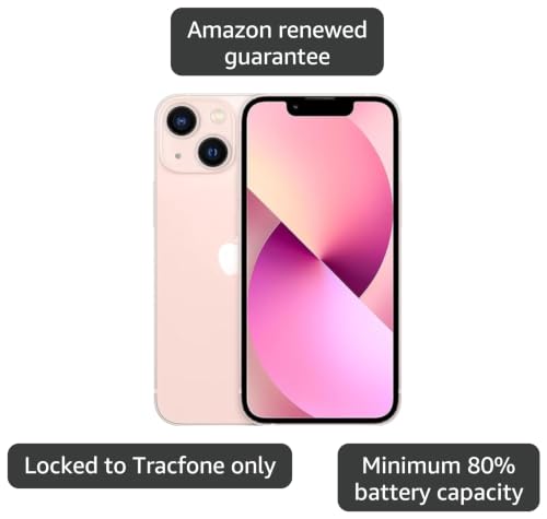Image of Apple iPhone 13, 256GB, Pink - Locked to TracFone (Renewed)