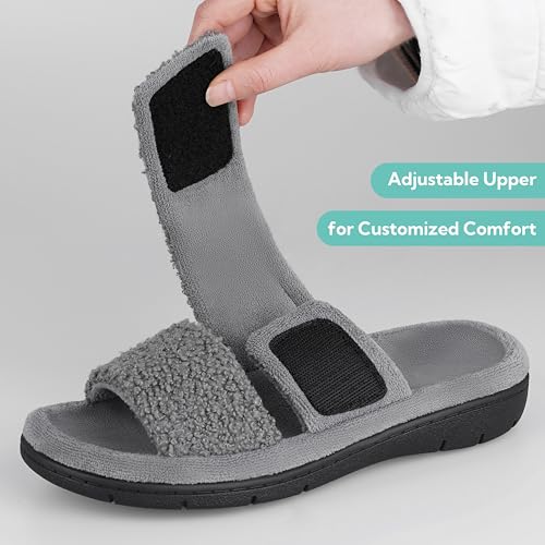 Garonne Women's Open-toe Slippers with Hidden Hook-and-Loop and Arch Support, Summer House Shoes for Women Indoor/Outdoor2