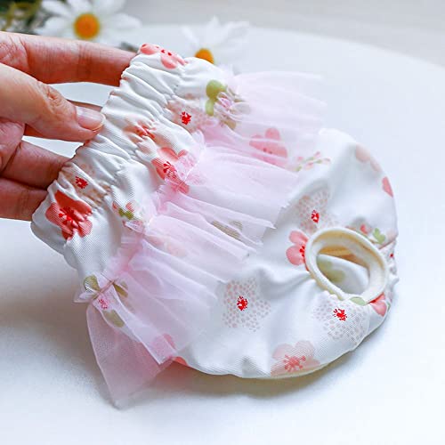 Image of Small Dog Sanitary Panties, Lace Washable Reusable Cute Puppy Panties Pet Underwear Diaper Physiological Shorts for Female Girls Dogs(Cherry Blossom,XS)