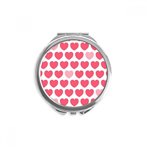 Miroir de poche rose rouge coeur compact et portable pour retouches maquillage Saint-Valentin