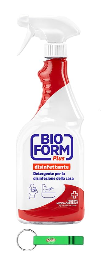 Bioform Plus Limpiador higiénico para superficies en aerosol, adecuado para la higiene del hogar, elimina la suciedad y los malos olores, 650 ml, incluye llavero Beni Culinari gratuito