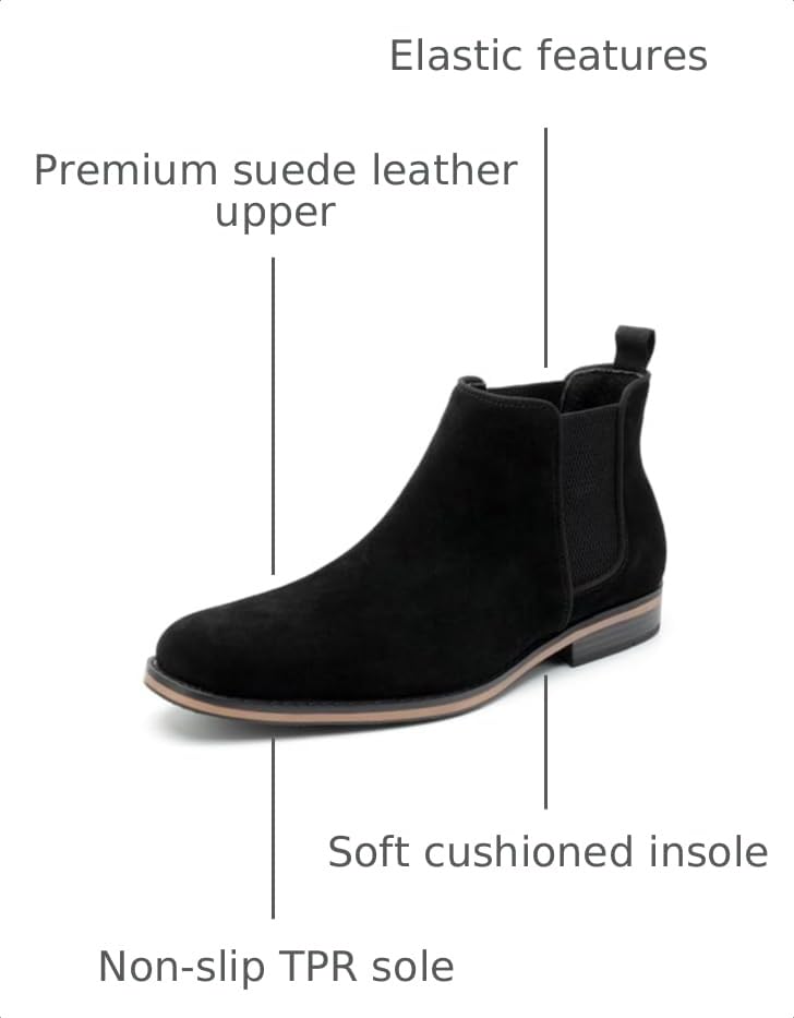 Image of Cestfini Men Chelsea Boots Casual Suede Dress Boots Comfortable Oxfords Ankle Boots for Men