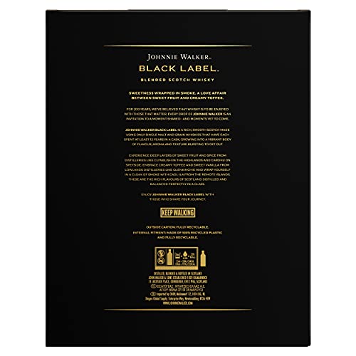 Johnnie Walker Black Label 12 Jahre Blended Scotch Whisky 700ml mit 2 Highball Gläsern – Bild 5