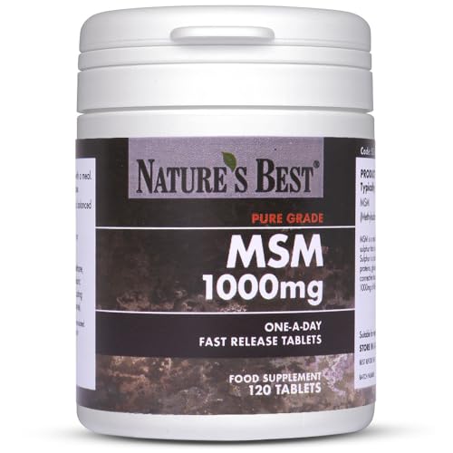 Nature's Best Pure MSM 1000mg Fast-Release Tablets - Natural Source, Non-Toxic & Long-Term Safe - Taste-Free, One-a-Day Formula - UK Made - 120 Tablets (4 Months' Supply)