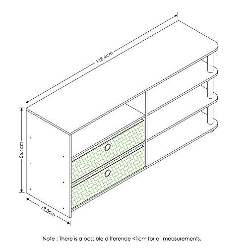 Furinno Jaya Walnut TV Stand with Storage Bins #TOP24