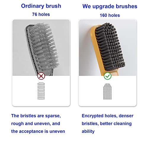 Ganganmax Household Cleaning Scrub Brush Soft Bristle Laundry Brush Shoe Stain Remover Brushes Cleaning Supplies Set Comfort Grip Nylon Brushes for Fabric Clothes Carpet Floor Pack of 2 (White) - Image 3
