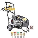 MEHOOSPVN Hochdruckreiniger Benzin, Terrassenreinger, 170 Bar, 7.5HP Viertaktmotor, 3400RPM Tragbare Waschmaschine, Einschließlich fünf Düsen Kann für Die Reinigung Von Böden, Pflanzen, Fahrzeugen