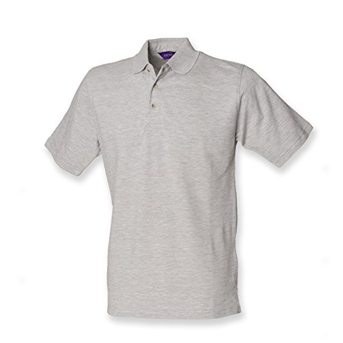 Polo homme Henbury gris chiné en taille XL fini le col déformé