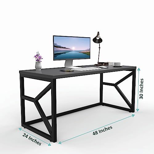 Image of Honey Touch Metal & Wood Workstation Desk for Home Office | Modern Computer Table for PC, Laptop & WFH | Minimalistic Study Desk with Strong Frame