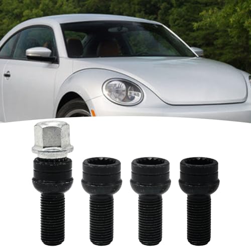 Image of 14mm M14 4+1 Wheel Bolts Locking Lug Nut Set with Key Replacement for MK4 B5 1998-2005, Replaces 8D0601139F