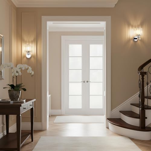 Applique Murale Cristal E27 ANWIO Lot de 2 Argent Moderne Ø130mm