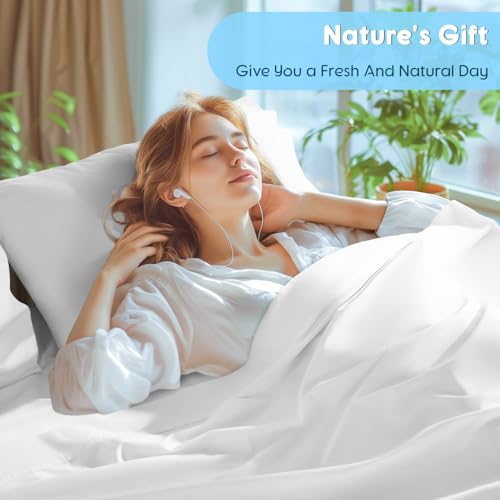Image of SONORO KATE 1000Series 100% Egyptian Cotton TwinXL Sheets,Extra Deep Pocket | 18-24 Inch Extra Deep Pocket,Soft & Breathable,5-Star Hotel Sateen Bed Sheets,All Season,3pc,White