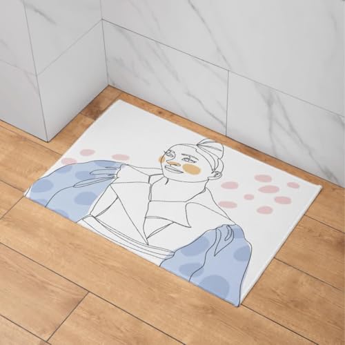 Tapis hall d'entrée surface en flanelle douce CEVAN style Morandi