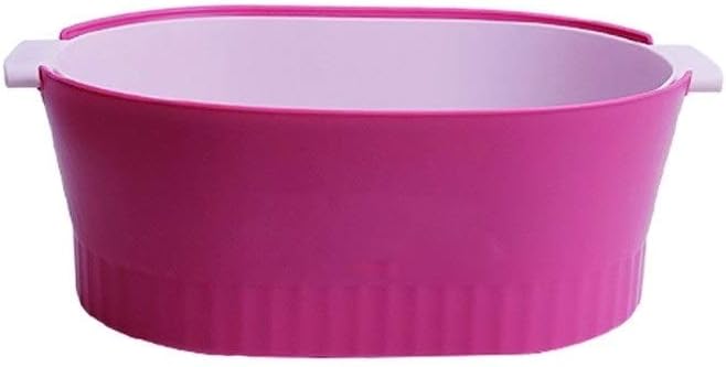 Double-Layer Drain Bowl is Used to Clean Vegetables and Fruits Plastic Colander Filter with Handle to Save Space Green(Red)