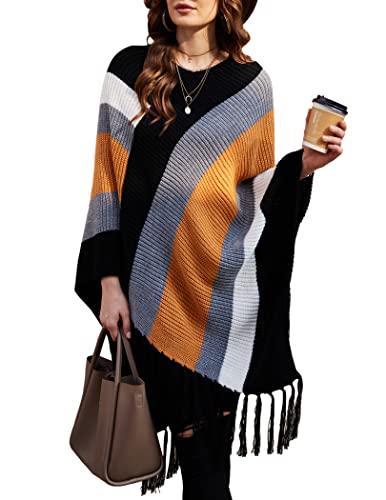 IN'VOLAND Women's Plus Size Knitted Shawl Poncho...