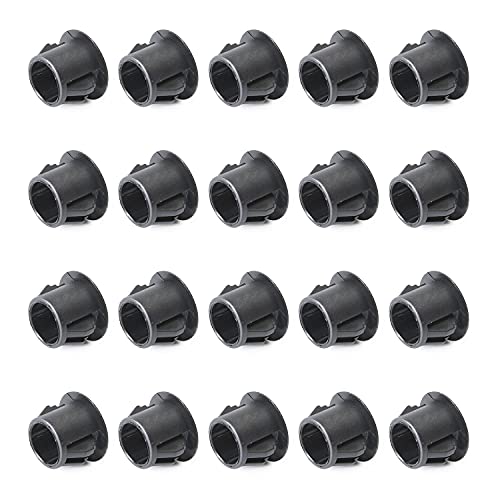 Image of Heyiarbeit 40pcs Hole Plugs 3 /8 inch / 10mm Nylon Plastic Round Snap in Type Locking Hole Tube Furniture Fencing Post Pipe Insert End Caps Black Tone