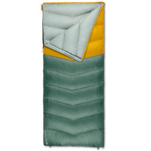 Kelty Galactic Down 30 Degree Sleeping Bag, 550 Fill Power RDS Trackable Down, Backpacking and Camping, Zip Together for 2P Sleeping Bag (Duck Green)