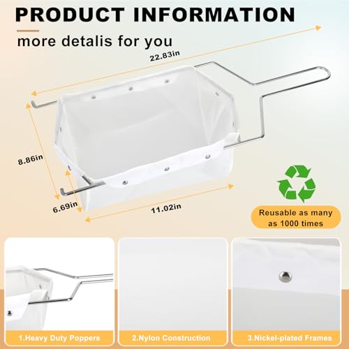 Fryer Filter Bag & Frame, Fryer Oil Filter, Filter Bag Easy to Clean with Hot Water, Reusable Fryer Oil Filter Strainer, Filter Fry Oil, Suitable for 70 lb Polishing Oil (Bag & Frame) by Bullro - Image 2