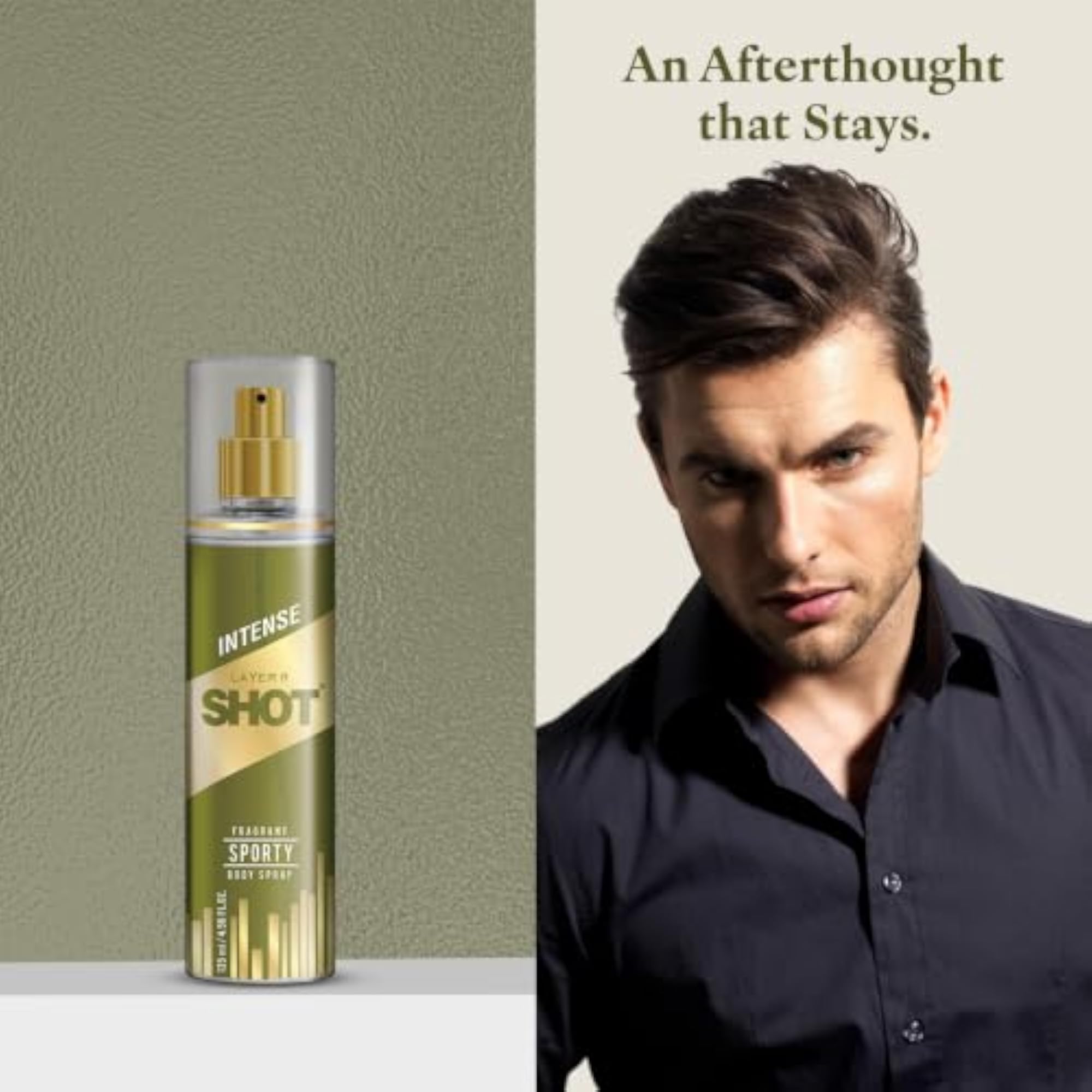 Layer'r SHOT Gold Sporty Deodorant Body Spray for Men 135ml