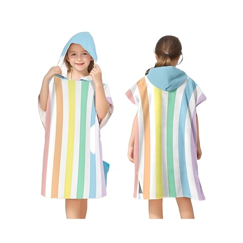 Proumhang Poncho de Surf/Baño/Piscina/Playa para Niños,Toalla de Microfibra con Capucha,Toalla de Playa con Capucha,Watersport Capucha Poncho Toallas para Niños Niñas Estilo 5 75x60cm