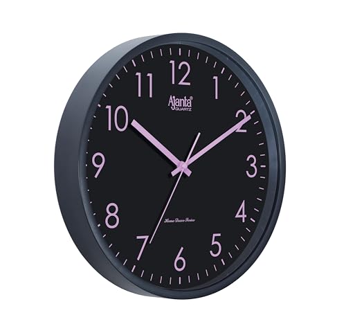 Image of Ajanta 1157 Wall Clock (12 Inch / 305mm) - Silent Sweep Non-Ticking Movement - Stylish Blush Pink Home Decor Clock for Bedroom, Nursery - Cute Pastel Pink Luxury Look Home Decor