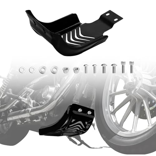 Goldfire Skid Plate for Harley Sportster Engine Bash Guard Cover Iron Front Skid Plate Bumper/Motorcycle Skid Bash Plate for HD Sportster XL883 XL1200 2004-2019 (Gloss Black)