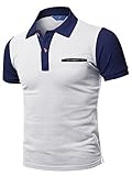 Xpril Men's Color Effect Collar Short Sleeve Polo T Shirt