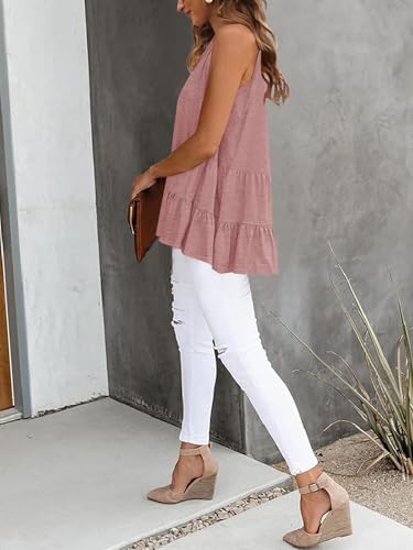 haeof women39s summer sleeveless peplum babydoll tops casual crew neck flowy loose fit tunic tank shirts