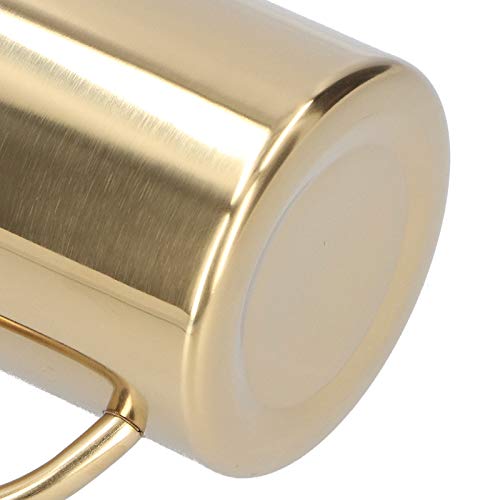 UPQRSG Doppelwandiger Edelstahlbecher, 400 Ml Reise Campingbecher, Metall Kaffeetasse, Teetasse, 304 Edelstahl Doppelschicht Anti Verbrühungs Kaffee, Tee und Wasserbecher mitGriff(Gold)