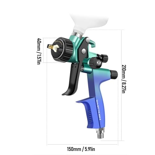 Pistola de pulverización HVLP de 600 ml con boquilla de 1.3 mm y diseño ligero 3
