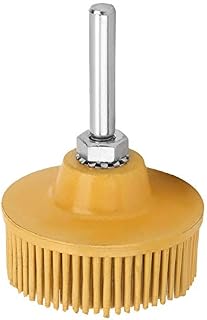 Rubber Abrasive Brush, 2 Inch Bristle Disc Emery Rubber Abrasive Brush Polishing Grinding Wheel for Burr Rust Removal (Yellow)