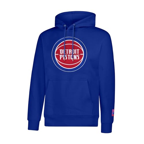 Ultra Game Adults NBA Official Classic Embroidered Hoodie Sweatshirt Detroit Pistons Team Color Small