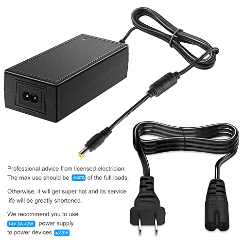 Shnitpwr 14V Power Cord For Samsung Monitor 14V 3A 2.5A 2.14A 1.78A 42W Power Supply Ac Dc Adapter For Samsung Syncmaster 15" 17" 18" 19" 20" 22" 23" 24" 27" Screen Tft Led Lcd Tv Monitor #TOP6